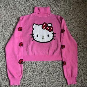 Shein Hello Kitty Cropped Sweater Pink Turtleneck Women's Plus Size